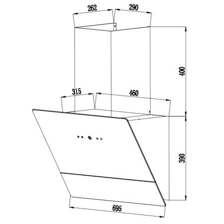 Kích thước máy hút mùi LT-770V