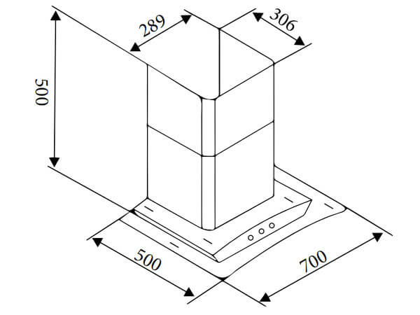 Kích thước máy hút mùi LT-970