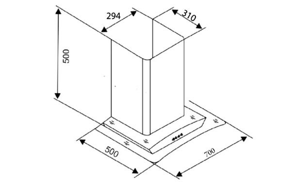 Kích thước máy hút mùi LT-C10/70