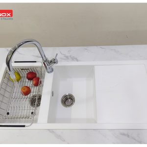 chậu rửa bát konox livello smart 1160 white silver