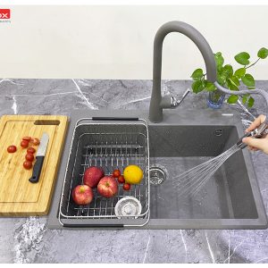 chậu rửa bát konox ruvita 680 grey