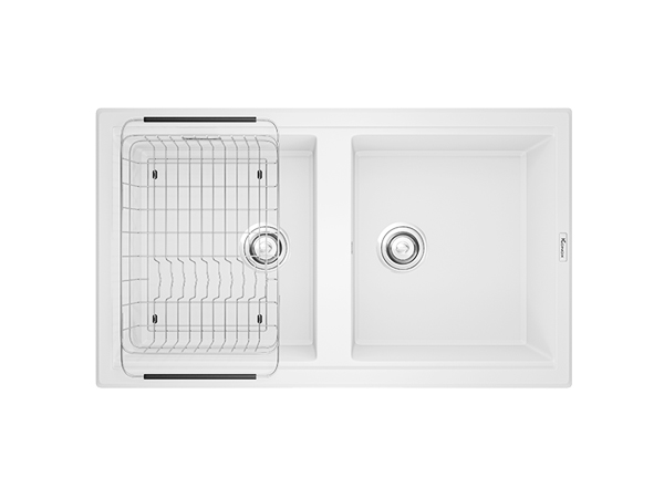 Chậu rửa bát Konox Phoenix Smart 860 White Silver