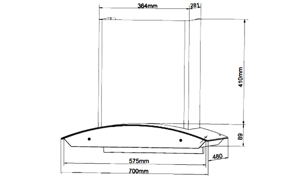 Kích thước Máy hút mùi Blueger B-386P