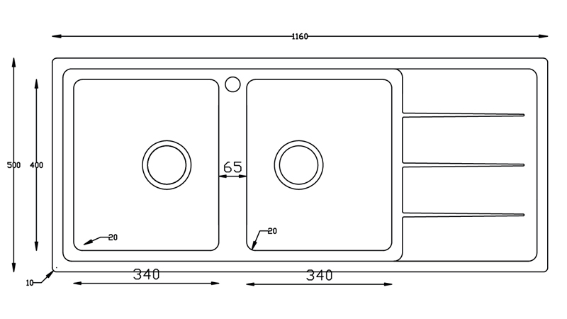 Chậu rửa bát Konox Beta 1160