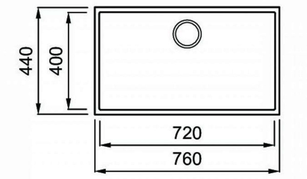 Kích thước chậu rửa bát Konox Naros 760S Grey