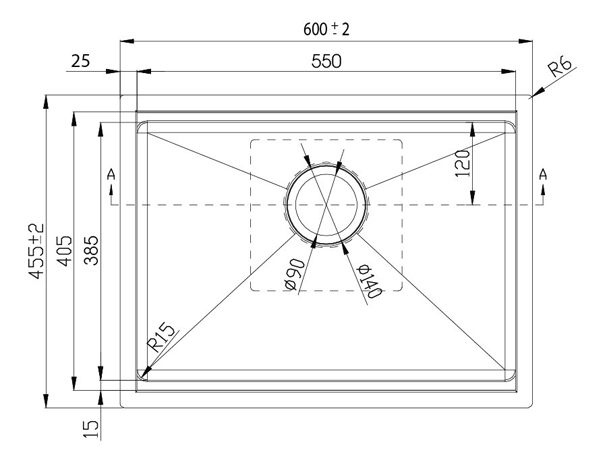 kích thước chậu rửa bát kn6046su