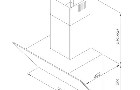 Kích thước máy hút mùi Malloca VITA V-15 GRES