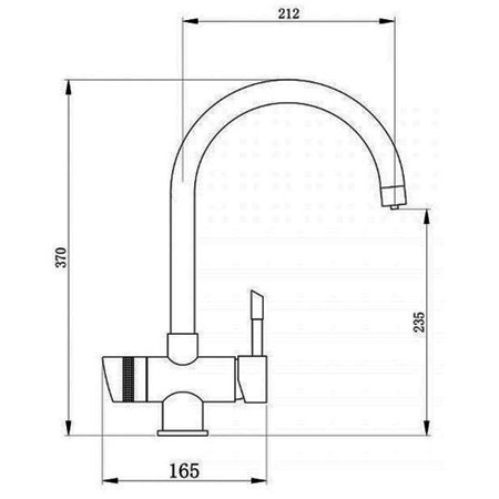 Kích thước Vòi rửa bát Konox Trim-Water Chrome