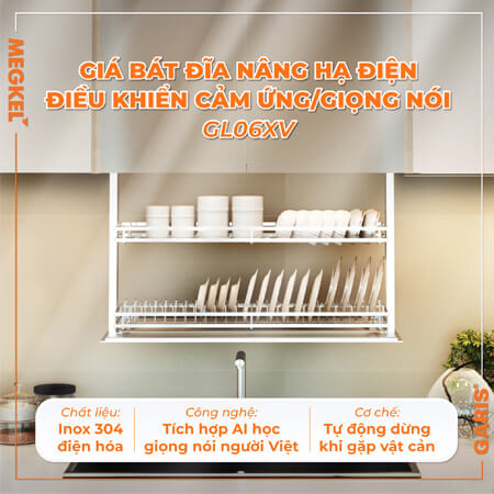 Giá bát đĩa nâng hạ điện Garis GL06.8XV